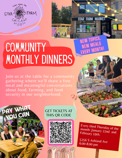 Monthly Community Dinner Ticket (Sliding Scale)