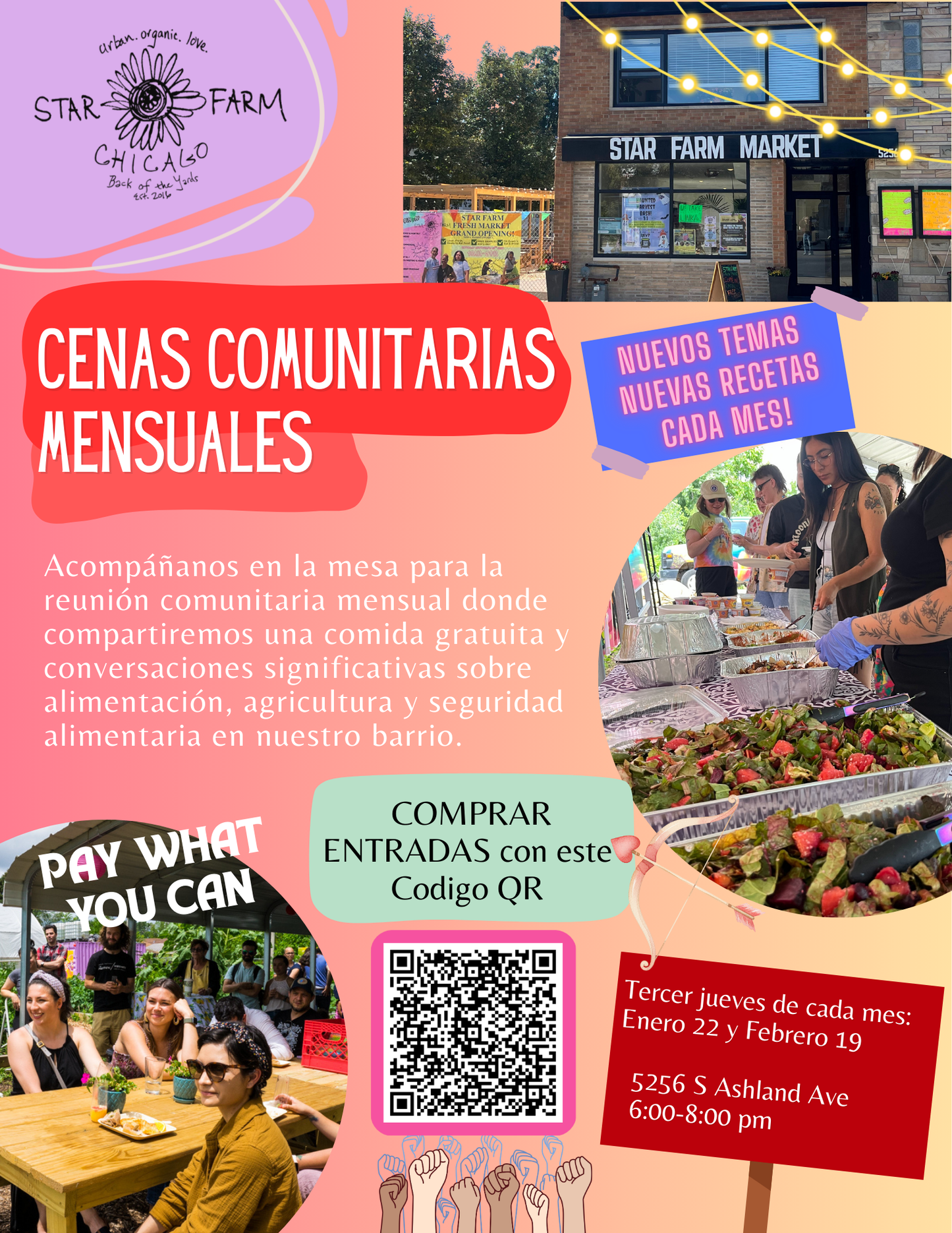 Monthly Community Dinner Ticket (Sliding Scale)